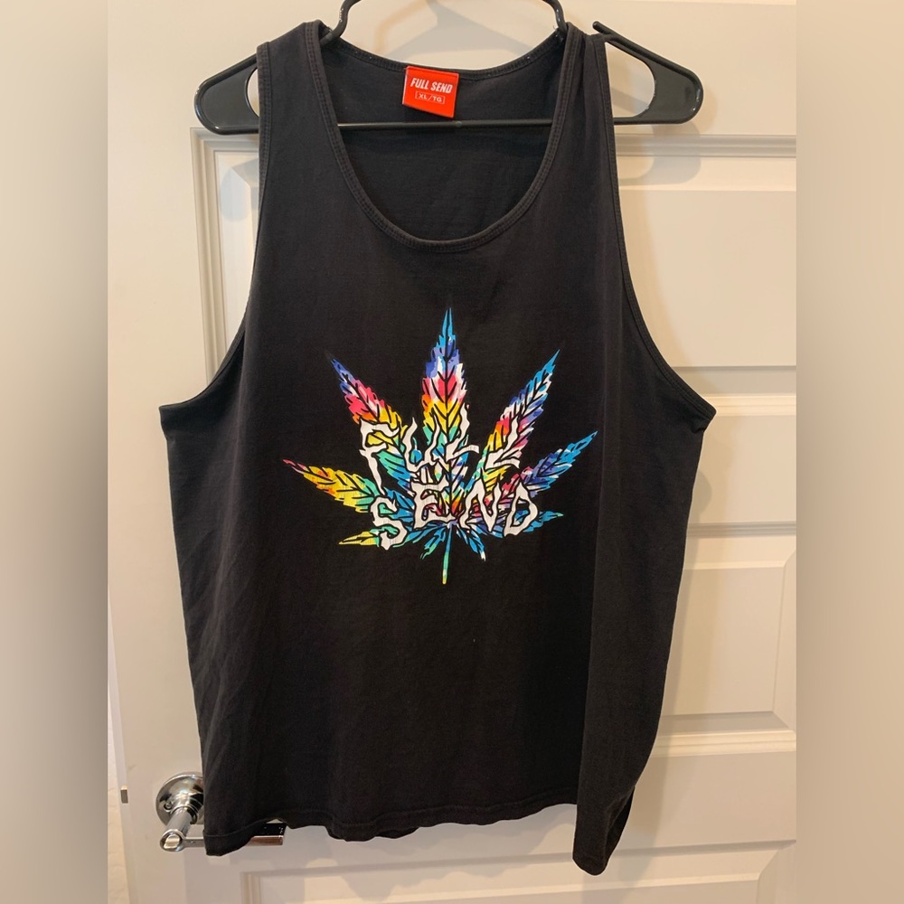 Full Send Pot Leaf Tank Top XL